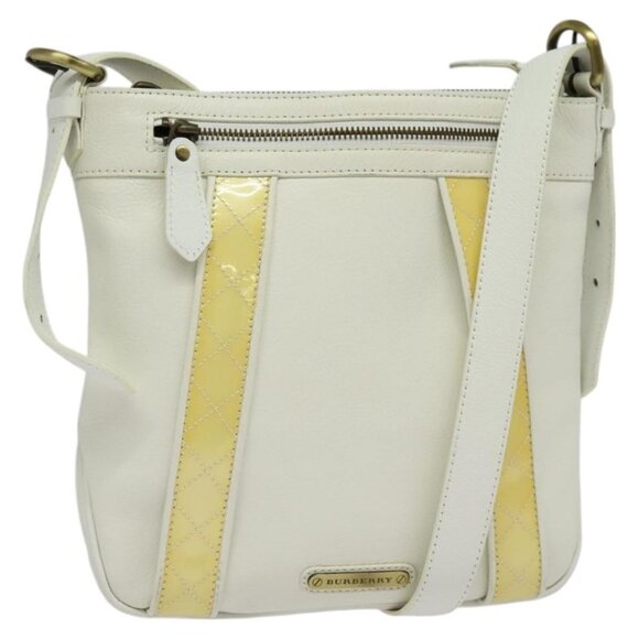 BURBERRY Shoulder Bag Leather White Auth ti3147 - Picture 1 of 16